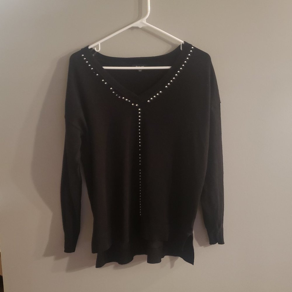 Black V-Neck Sweater